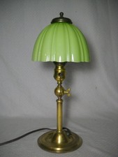 Rare Emeralite Mefcolite Adjustable Lamp w/ Original Apple Green Shade 17