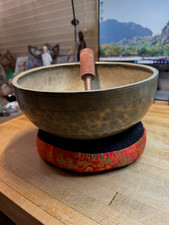Rare Antique Master Tibetan 10 Inch Artisan Hand Made Singing Bowl 222 picture