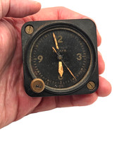 WWII Waltham 8-Day Aircraft Cockpit Clock Type A-11 USAAF Panel Clock - Works picture