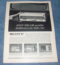 1962 Sony AM/FM Portable Car Radio TFM-95 Vintage Ad picture