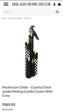 Mackenzie Courtly Check Jumbo Melting Candle Cluster With Crow Childs 35.5
