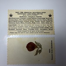VTG The Oriental Souvenir Shop Canavati & Sons Business Card With Dried Flower picture