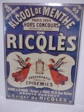Alcool De Menthe De Ricqlés Metal Tin Sign ~ Vintage Style ~ Cartexpo ~ NEW D4 picture