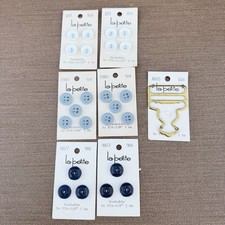 Vintage La Petite Lansing Sewing Buttons Lot 7 Cards 24 Buttons & Buckle NOS picture