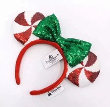 Disney Parks Sequins Rare Gift Minnie Ears Lollipop Candy Cane Cutie Headband picture