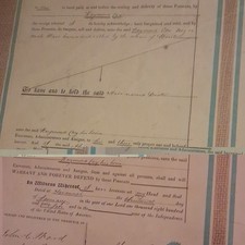 1848 Georgia Chatham County Handwritten Deed Legal Document Paper (Framed) picture
