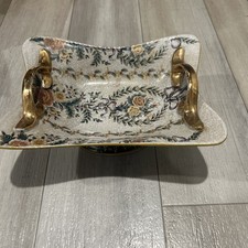 vintage, decorative ceramic or porcelain footed dish picture