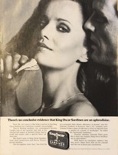 1979 King Oscar Sardines PRINT AD No Conclusive Evidence Aphrodisiac VTG 1970s picture