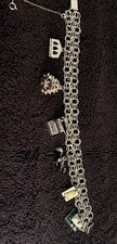 Vintage ELCO Silver Charm Bracelet 43.78g Detail Nativity Holy Family Xmas Tree picture