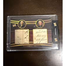 George Washington and Thomas Jefferson Authentic Relics Card DR-2 2022 picture