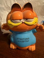 Vintage Enesco Garfield Donations Accepted Ceramic Piggy Bank picture