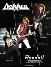 George Lynch Don Dokken Jeff Pilson 1984 Randall Amp advertisement amps ad picture