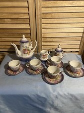 Vintage KPM Porcelain Beautiful Tea Set Of 13 Pieces Floral & Gold Details picture
