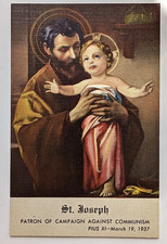 Postcard MOUNT ANGEL ABBEY OR ST JOSEPH PATRON AGAINST COM MUNISM 1937 PAPAL picture