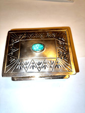 J. Alexander Small Stamped Jewelry Box With Turquoise picture