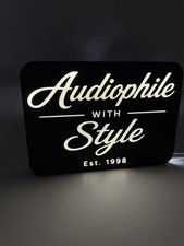 Audiophile With Style - Light Up LED Sign With USB Plug Audio Stereo Amp Record picture
