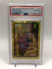 Spider-Man 2025 Topps Chrome Marvel #101 YELLOW LAVA REFRACTOR SSP PSA 10 💎 🕷️ picture