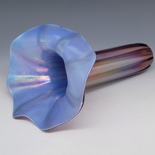 JOHN COOK STUDIOS Art Glass Iridescent Lavender Purple Tulip Shade Signed 97 picture