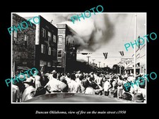 Duncan Oklahoma Fire On The Main Street c1950 Old Large Historic Photo picture
