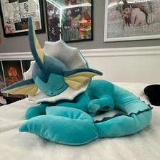 Pokémon Vaporeon Sleeping Plush Toy Animation Anime Manga - Blue White Yellow picture