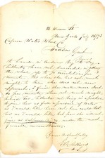 1843 New York Letter Capron Water Wheel Co Hudson Early Industrial Engineering picture