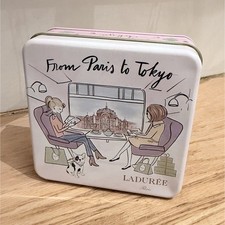 Ladurée From Paris to Tokyo Decorative Rectangle Tin Box With Lid White/Pink picture