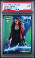 Topps 2025 Marvel Studios Wanda Maximoff Green Refractor #52 PSA 9 026/199 picture