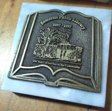 Somerset MA Public Library paperweight 1897-1997 VTG picture