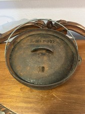 Vintage Lodge Number 10 Medium Sized Dutch Oven Lid Handle Three Prong Bottom picture