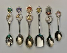 Lot of 6 Vintage Caribbean Souvenir Spoons – Aruba Bermuda Freeport Barbados picture