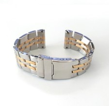 24mm Watch Bracelet 5-Link Silver Gold Combo Flat End Compatible with Breitling picture