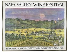  Vintage 1985 Napa Valley Wine Festival Earl Thollander Framed Poster 20x26 picture