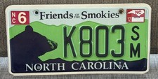 Expired 2012 North Carolina Friends of Smokies Black Bear License Plate Embossed picture