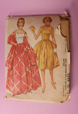 Vtg Orig 1960 McCall's 5325 Misses Jr Dress & Stole Size 13 Bust 33 picture