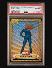 Sue Storm 2024 Topps Chrome Marvel #78 Gold Wave Refractor /50 PSA 8 picture