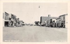 South Dakota SD Real Photo RPPC Postcard c1940s CANISTOTA Main Street Stores picture