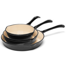 3-Piece Enameled Cast Iron Skillet Set -  picture