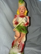 1940s Chalkware Carnival Prize Drum Majorette Figurine picture