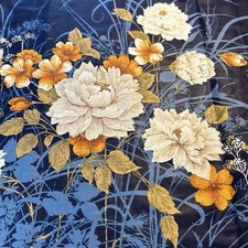 Hampshire House Decorative Fabric TARA Cotton 6 Yds Fabric Polished Drapery Blue picture