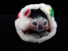 Vintage Annalee Mobilitee Doll Mouse in Stocking Santas Hat 1965/1972 10