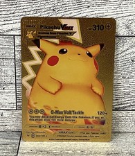 Pikachu Vmax Pokémon Card - Gold Steel Metal - Ultra RARE - TCG - Mint/Near MINT picture