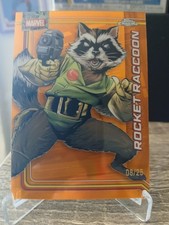 2026 Topps Chrome Marvel Rocket Raccoon  /25 Orange Refractor picture