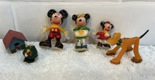 6 VINTAGE DISNEY MICKEY MOUSE MINNIE GOOFEY MINIATURE FIGURINES Marx Disneykins picture