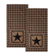 Vintage Western Texas Star Hand Towels for Bathroom Set of 2, Primitive Black picture