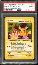 PSA 9 Birthday Pikachu Holo #24 Black Star Promo Pokemon Card 2001 MINT WOTC picture