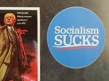 Socialism Sucks Sticker Bernie Sanders Democratic Socialism 3 Inch ROUND picture