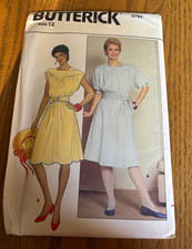 New Uncut Butterick 4794 Women’s Dress Pattern Vintage Original Size 12 picture
