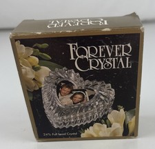 NOS Vintage Forever Crystal 24% Full Lead Crystal Heart Box picture