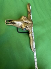 Vintage Solid Brass Longhorn Steer Bull Skull Western Belt Buckle picture
