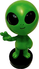 UFO Space Alien Peace Sign Bobble Head Bobblehead Doll picture